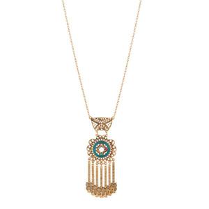 Urthn 1111417A Collier Boho avec pierre en résine et maillon de chaîne en acier inoxydable plaqué or Style-pour cadeau - Product Image 1