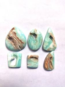 อัญมณีดรูซี่อารากอไนต์สีฟ้าธรรมชาติแบบหลวมในรูปแบบการผสมเจียระไนเรียบขนาดต่างๆสำหรับการออกแบบเครื่องประดับที่น่าทึ่ง - Product Image 5