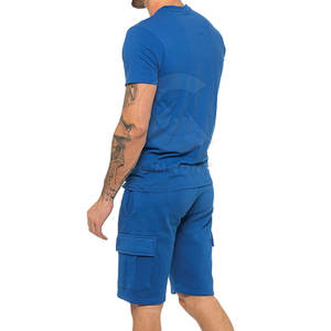 Conjunto de ropa a juego para hombre, camisa informal y pantalones cortos, mezcla de algodón suave, ropa de playa, conjunto combinado de manga corta para hombre de otoño - Product Image 3