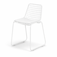 Silla de Comedor de Alambre Metálico WILLOW, Color Personalizado con Recubrimiento en Polvo |   Muebles de Exterior para Restaurantes Industriales |   Asiento Acolchado para Cafetería o Bistro