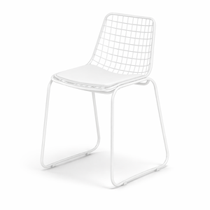 Silla de Comedor de Alambre Metálico WILLOW, Color Personalizado con Recubrimiento en Polvo |   Muebles de Exterior para Restaurantes Industriales |   Asiento Acolchado para Cafetería o Bistro - Product Image 5