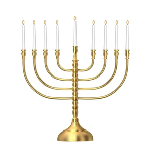 Candelabro moderno de aluminio martillado Hanukkah Menorah con candelabros de Latón para Decoración de festivales Portavelas de 9 ramas Menorah - Product Image 6