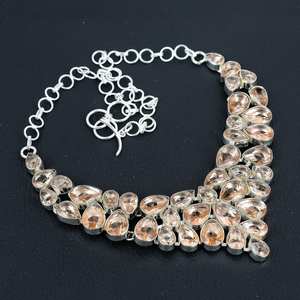 925 <b>Sterling</b> <b>Silver</b> Peach Morganite <b>Necklace</b> Handmade Christian Religious Jewelry with Link Chain for Wedding and Occasions - Product Image 5