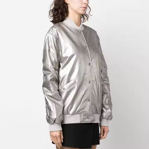 Chaqueta Varsity de Forro Polar de Alta Calidad para Mujer, Estilo Urbano, Nueva Colección de Invierno, Tejido Sólido de Algodón y Lana, Venta al Por Mayor de Fábrica - Product Image 3