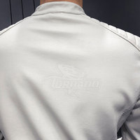 Nouvelle conception, veste en cuir pour homme de style motard, tissu en coton respirant et à séchage rapide, col montant, écologique et tendance