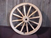Décoratif-Roue de wagon en bois-Roue de wagon de 18 pouces x 2 pouces-moyeu en bois