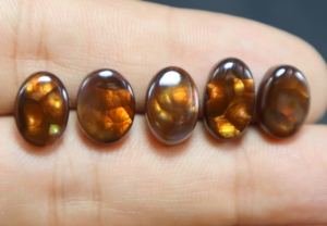 5. Pieza 20,00 quilates ágata de fuego mexicana grado AAA corte ovalado cabujón liso piedra preciosa suelta Fabricación de joyas naturales - Product Image 2
