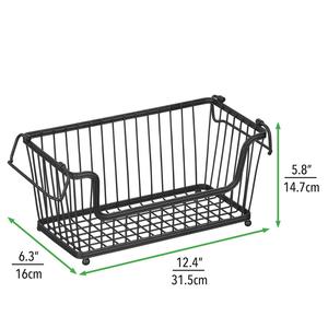 Juego de 2 cestas de almacenamiento rectangulares de metal marrón con recubrimiento en polvo y organizador para el hogar, cocina, cestas de almacenamiento de alimentos y frutas - Product Image 5