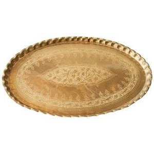 Bandeja de Servicio Ovalada de Metal, Hecha a Mano, Ecológica, Duradera, Decorativa, Moderna, Personalizable, con Acabado Pulido de Latón, Sólida - Product Image 4