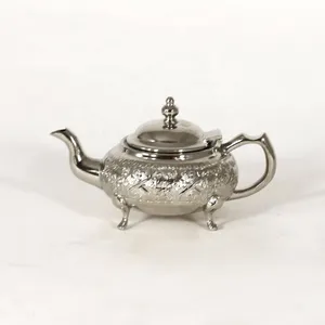 Ma-rốc handmade Tea Pot với bạc mạ đồng cho tất cả các dịp với Địa Trung Hải thiết kế