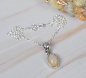 Mode opale éthiopienne 925 chaîne en argent Sterling pendentif bijoux faits à la main octobre pierre de naissance cadeau en pierre naturelle pour noël - Product Image 3