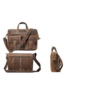 Unisex Multi-Function Leather <b>Laptop</b> Sleeve with PU <b>Handbag</b> Inch Size Backpack for Office Employees - Product Image 1