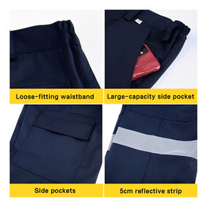 Pantalons de travail pour hommes, vêtements de sécurité, ignifuges, respirants, en polyester, certifiés CE, prix raisonnable - Product Image 4