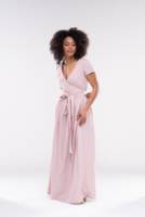 Robe longue portefeuille personnalisée grande taille en lin, simple, modeste, pour le quotidien, à manches courtes, tissée, écologique, d'été, coupe trapèze