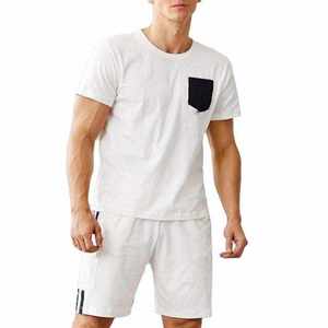 Camiseta personalizada de 2 piezas, conjuntos de pantalones cortos, ropa de hombre de talla grande de algodón, diseño de gran tamaño, conjuntos informales de camiseta y pantalones cortos para hombre, OEM - Product Image 1