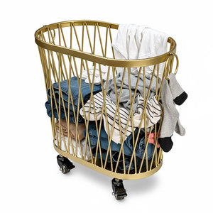 Organizador de Ropa Resistente para Baño - Cesto de Lavandería Portátil (PP y Tela) - Product Image 1