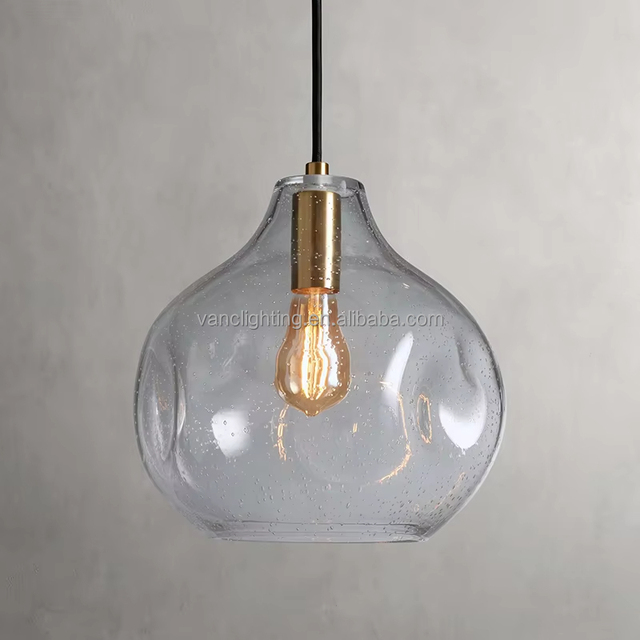 Factory Crafted Made with Mouth-blown Glass Globes Pendants Adjustable Drop Length Minimalist Bedroom Living Room Chandelier