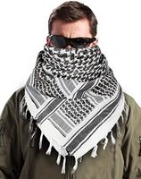 Logo Kustom Syal Arab Shemagh Katun Solid Keffiyeh Bernapas Tahan Angin Anti Debu Penutup Kepala Mode Luar Ruangan Pabrik