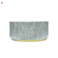 Table basse en nacre bleue faite à la main, élégante incrustation de coquillages, meubles pour salon contemporain