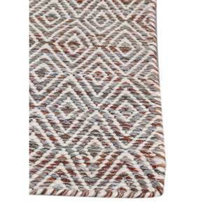 พรมขนสัตว์ผสมวิสโคสแบบทอเรียบ ลายเรขาคณิตสีแดงส้ม รูปทรงสี่เหลี่ยมผืนผ้า งานแฮนด์เมด ดีไซน์แบบ Patchwork สำหรับห้องนอน รุ่น ADWV-13047 - Product Image 4