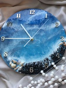 นาฬิกาติดผนังเรซินอีพ็อกซี่เรซินใช้ในห้องนั่งเล่นเฟอร์นิเจอร์บ้านนาฬิกาติดผนังปรับแต่งเองได้ดีที่สุด - Product Image 2