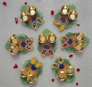 แผ่นเสียงลายนกยูงดีไซน์แบบใหม่จานฮาลดีคุมคุมคุมคุมคุมคุมคุมสำหรับเทศกาลงานแต่งงาน - Product Image 1