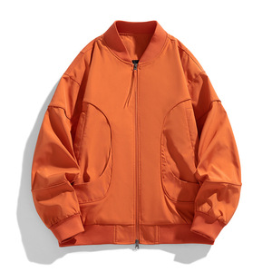 Veste bomber unisexe à prix avantageux, coupe-vent, chaude, rembourrée, col montant, denim vintage, surdimensionnée - Product Image 4