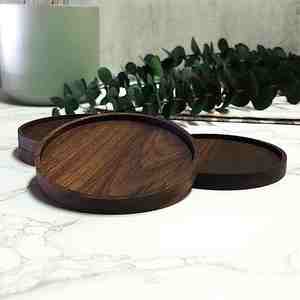 Posavasos de bambú de nogal personalizados, alfombrillas de madera hechas a mano para bebidas, formas únicas de calidad de exportación hechas en la India - Product Image 2