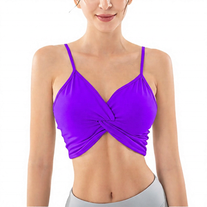High Quality Lightweight Breathable High Support Spandex/Nylon Lace Cross Backless Front Custom Fitness Yoga Solid Bra ROLEIN - Product Image 2