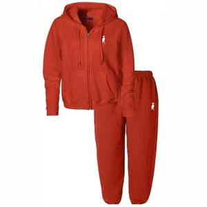 Costume de jogging pour hommes sur mesure fabriqué en usine sans logo survêtement rouge à fermeture éclair survêtement homme personnalisé/survêtement à doublure polaire pour hommes - Product Image 2