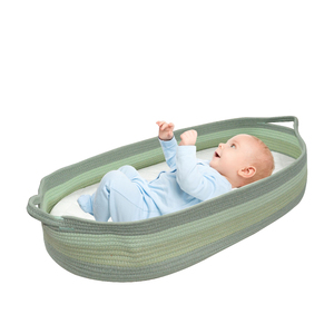2025 Newest Design Cotton Rope Diaper Caddy Baby Changing <strong>Basket</strong> Macrame <strong>Moses</strong> <strong>Basket</strong> - Product Image 2