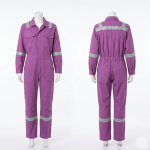 Combinaison de sécurité pour femmes, uniforme, 240 GSM, polycoton, panneau réfléchissant orange, vêtements de travail, broderie personnalisée, impression à l'écran, logo - Product Image 5