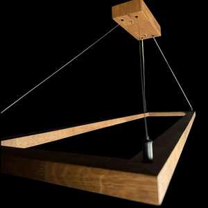 Lámpara colgante de madera regulable, lámpara de techo moderna con LED para sala de estar - Product Image 4