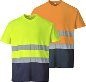 OEM Custom Two-Toned Hi Vis <b>T</b>-<b>Shirts</b> Summer Anti-Static Breathable Reflective Waterproof Fluorescent <b>Thermal</b> Polyester <b>T</b>-<b>Shirts</b> - Product Image 1