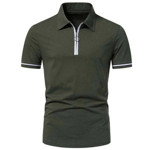 Premium Performance hommes pour polos coton grande taille séchage rapide respirant été fermeture éclair avant léger hommes polos - Product Image 1