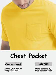 Camiseta clásica con bolsillo de algodón 100% para hombre, superventas, antiarrugas, suave, elegante, cómoda, duradera, para ropa informal - Product Image 5