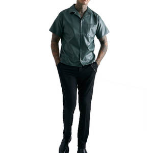 Último diseño, camisas de cuero cómodas y ligeras, camisa de cuero de moda para hombres de talla adulta de ajuste Regular de alta calidad - Product Image 3