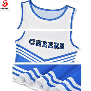 Ensembles d'uniformes de cheerleading pour femmes en gros à bas prix, design personnalisé, 100% polyester, logo et couleurs personnalisés - Product Image 2