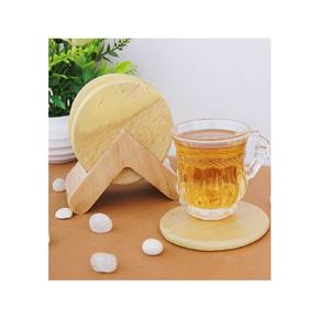 Posavasos de bebidas ecológicos de madera clásicos, Juego de 4 unidades para uso en el hogar, la Oficina y el bar - Product Image 1