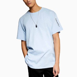 Meilleure vente T-shirt en coton Hip Hop T-shirt uni pour l'impression de logo personnalisé T-shirts en coton épais grande taille pour hommes avec impression bouffante - Product Image 3