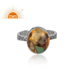 Nuevo diseño 925 Plata de Ley Natural Mojave cobre abejorro turquesa anillo de piedras preciosas joyería para mujer regalo para ella - Product Image 2