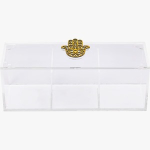 Boîte de rangement en acrylique de qualité supérieure avec finition en laque au chocolat pour la décoration élégante de l'Aïd, du Ramadan et du Moyen-Orient - Product Image 5