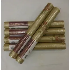 Papel pintado de satén floral moderno marrón dorado #60912 rollos dobles ignífugos para sala de estar dormitorio cocina niños paquete de 6 - Product Image 1