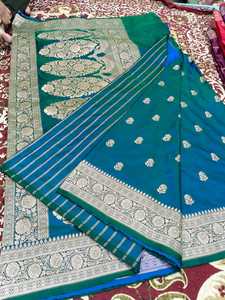 Hermoso Sari Tradicional Banarasi de Chifón Puro con Tela Suave de Secado Rápido y Protección Solar para Mujeres, Ideal para Fiestas - Product Image 6