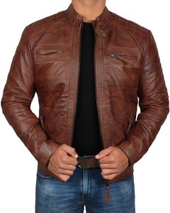 High Quality Best Cow Leather Windbreaker Jackets Gentleman Mens Warm Zipper <b>Cardigan</b> <b>Pocket</b> Jacket Fit Pu leather men Jacket - Product Image 5