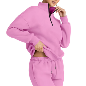 ชุดวอร์มผ้าฝ้าย100% ของผู้หญิงสองชิ้นใส่ได้ปกติเหมาะสำหรับฤดูหนาว - Product Image 4