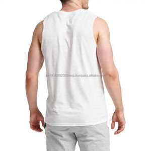 High Quality Men's Sports Gym Tank Top Cotton Eco-Friendly Quick Dry Button Detail <b>Bodybuilding</b> Training <b>Vest</b> Wholesale - Product Image 3