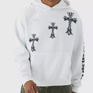 Venta al por mayor logotipo personalizado hombres nueva moda pulóver serigrafía sudaderas con capucha invierno estilo casual con cuello con capucha patrón sólido - Product Image 2