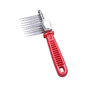 Rastrillo de acero inoxidable para perros, recortador de peine, herramienta de aseo para mascotas para eliminar el pelo anudado enmarañado muerto para demitting gato y perro - Product Image 5