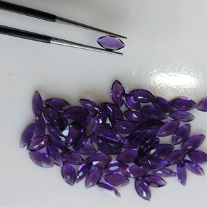 Piedra Preciosa Suelta de Amatista Natural Africana, Corte Marquesa de 8x4 mm, Color Morado Intenso, para Joyería - Product Image 2